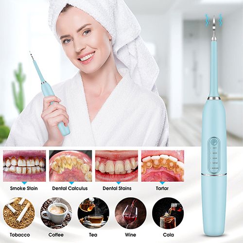 Ultrasonic Electric Toothbrushes Waterproof USB Charger Electric Ultrasonic Dental Calculus Remover Teeth Cleaner Dental Cleaning Teeth Whitening Scaler Dental Tartar Remover Oral Care
