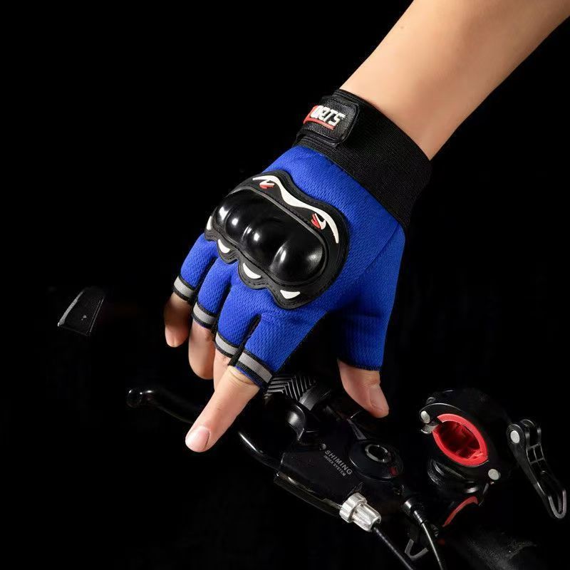 Half-finger gloves Men's And Women's Motorcycle Gloves Protective shell Cycling Gloves open-finger tactics gloves Outdoor Sports protection Fitness Barbell Equipment Weightlifting riding climbing