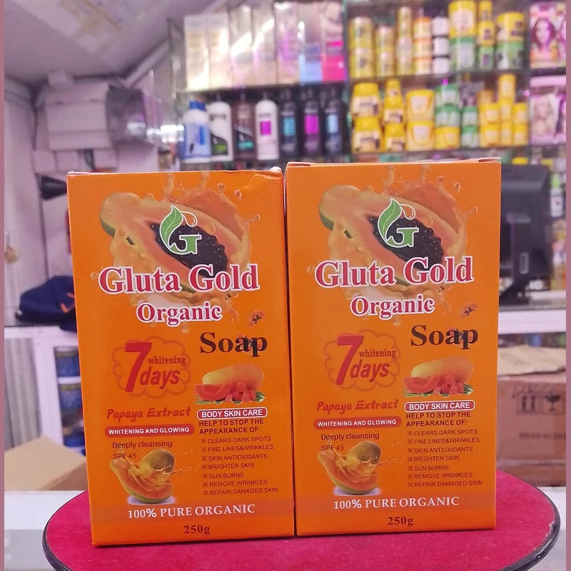 Two boxes of Gluta Gold Organic Whitening Days Soap – 250g