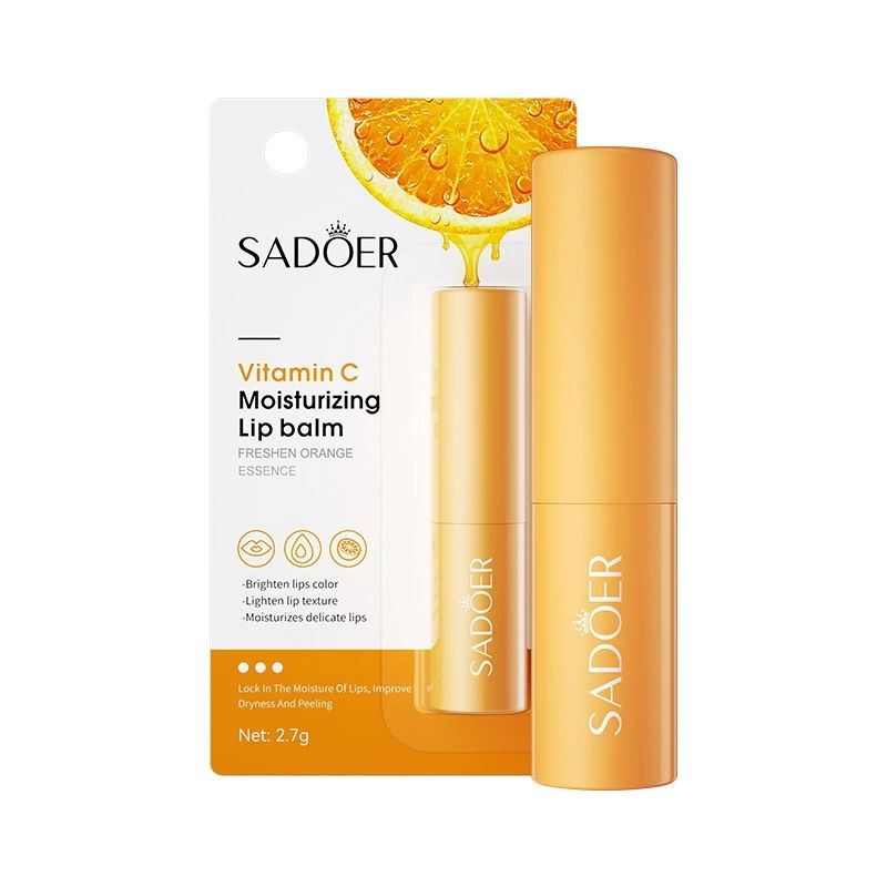 SADOER 5PCS, Vitamin C Cream + Vitamin C Serum + Vitamin C Moisturizing Lip Balm + Black Head Peeling Mask + Vitamin C Foaming Face Wash, for Brightening, Remove Black Heads, Lips Brightening