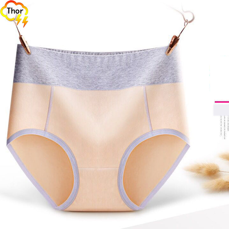 3PC Women’s underwear multi-color lingerie middle waist briefs girls triangle panties ladies plus-size fiber trend personality students underwear