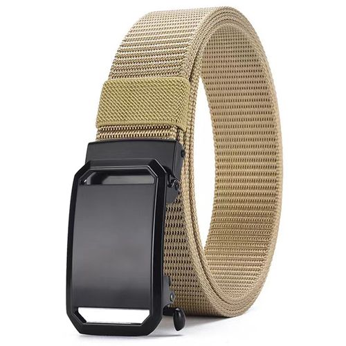 New Arrivals Men's Belt Automatic Metal Buckle Nylon Webbing Outdoor Work Tactical Belt Toothless Automatic Buckle Casual Sports Canvas Belts Military Training Pants Belt For Men High Quality Nylon S