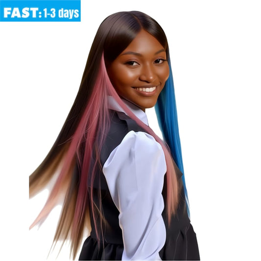 Synthetic Fiber Clip-in Underlight Extensions | Damage-Free Gradient Hair & Social-Ready Style (Church Ready, Smoky Blue Gradient, 20 Inch, Lightweight, Daily/Professional Use)