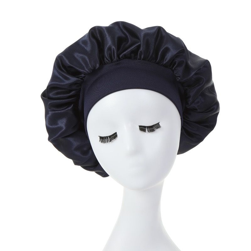 3 Pcs nightcap,Satin Headscarf Hat Sleeping Bonnet Curly Hair Wrap Silk Cap Fashion Wide Soft Elastic Springy Band Head Scarf Headwear Pure Color Night Sleep Hat Nightcap Head Cover