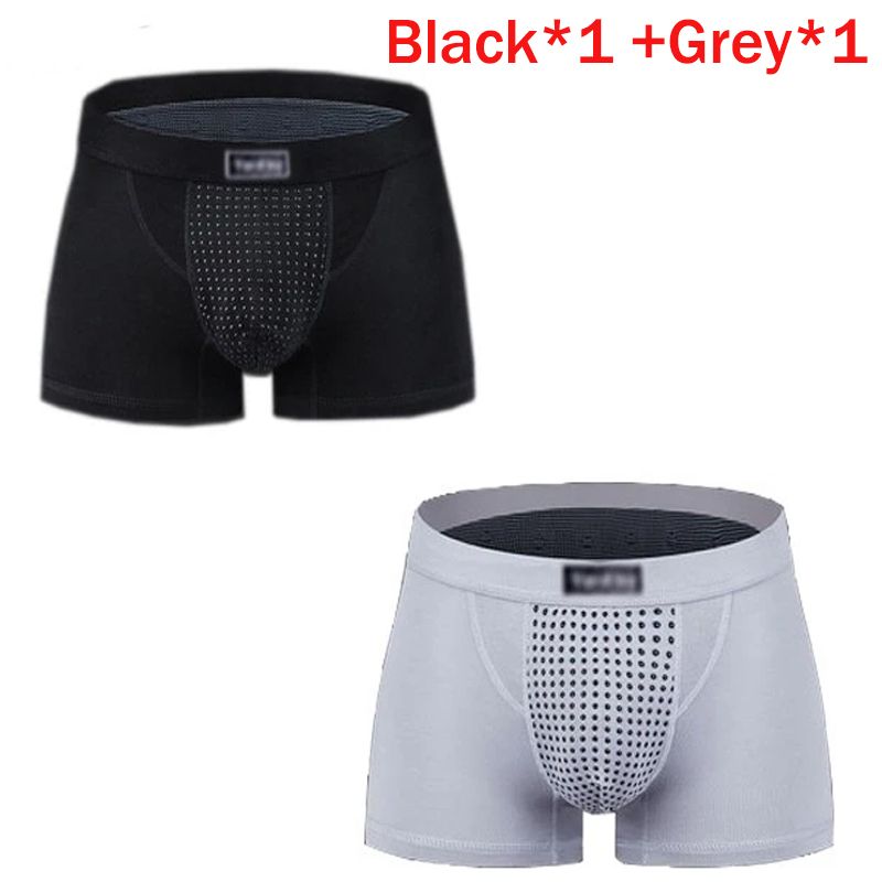 2pcs/pack Men's Boxer Briefs Magnetic Therapy Health Panties 63 Magnet Reinforced Boxer Briefs Underwear Shorts Energy Field Therapy Men'S Long-Lasting Underwear L XL XXL XXXL 4XL 5XL Briefs