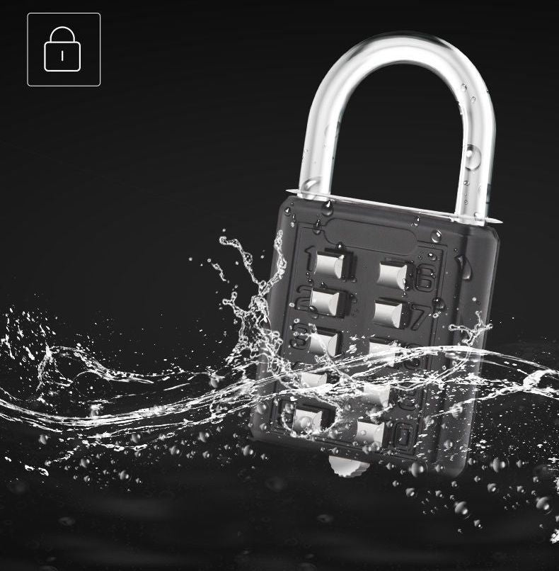 Smart Password Combination Padlock10/8/6 Digits Keypad Lock Outdoor Waterproof Anti-theft Safe Padlock Hasp Mini Code Padlock For School Office Luggage Door Lock Cabinet File Box Locker Toolbox Fence