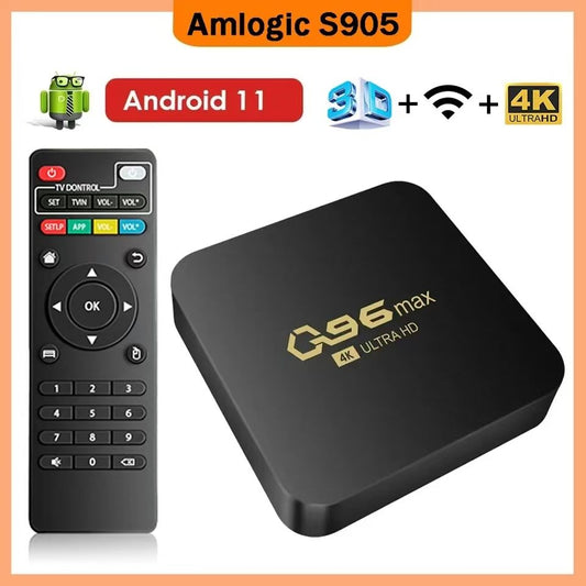 New Q96 Max TV Box Android 11.0 WIFI 4K 8+128G Smart Box Amlogic S905 HD Smart TV Youtube Media Player