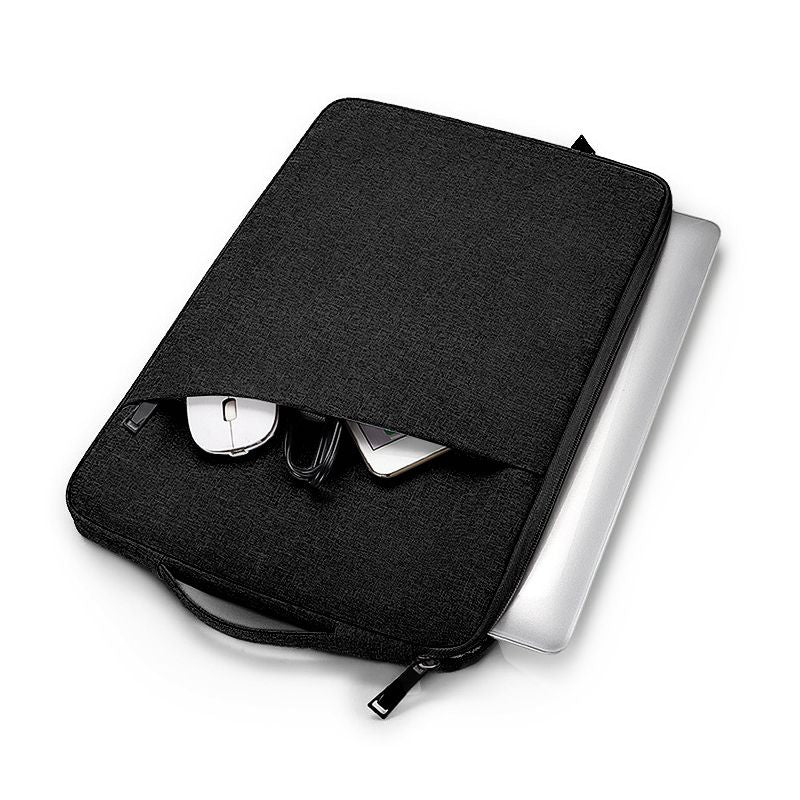 15.6-Inch Waterproof Laptop Sleeve with iPad Pocket - Multi-Layer Shockproof Protective Case for MacBook/Tablet, Slim Durable Design for Work & Travel, Black