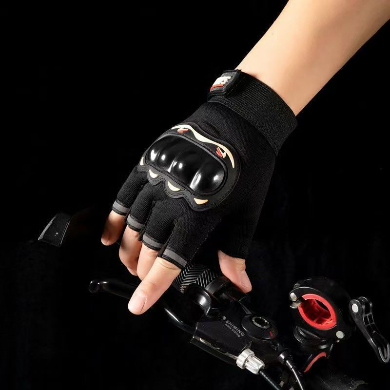 Half-finger gloves Men's And Women's Motorcycle Gloves Protective shell Cycling Gloves open-finger tactics gloves Outdoor Sports protection Fitness Barbell Equipment Weightlifting riding climbing