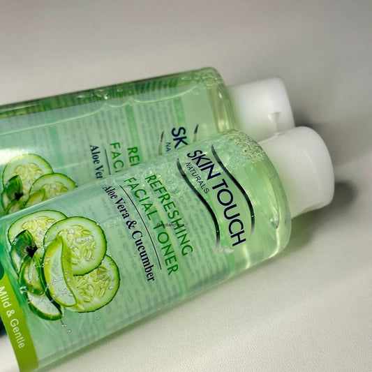 Skin Touch Refreshing Facial Toner With Aloe Vera & Cucumber Extract Cleanses, Freshens and Stimulates Skin Formulated For All Skin Types Leave Your Skin Looking Younger and Hydrated