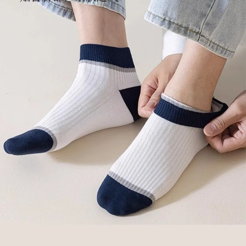 ASSKLO 5 Pairs Fashion 100% cotton socks Men's Socks Anti Odor Socks Men Short socks anti odor Ankle Socks Breathable Sweatproof Street Deodorant Invisible Women's socks unisex socks Classy Comfort