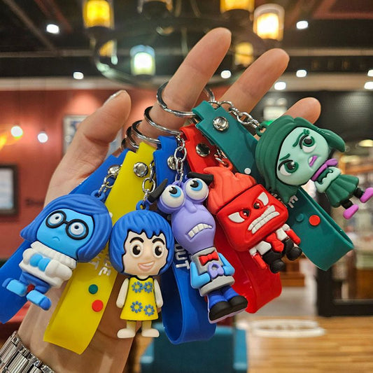 Fun Cute New Inside Out Keychain Pendant Inside Out Cartoon Car Keychain Ring Small Gift