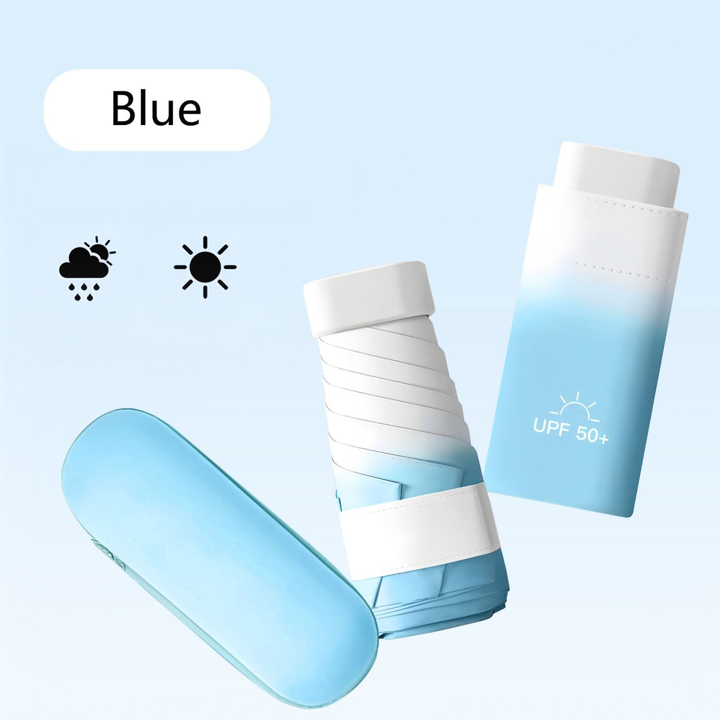High-Quality Gradient UV Protection Umbrella – Compact & Portable, Manual Foldable Sun & Rain Umbrella, UV Block, Sunshade