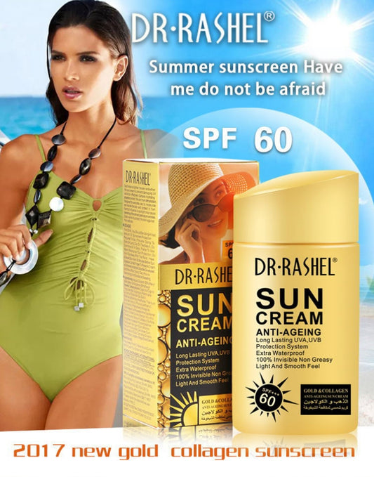 Dr. Rashel Gold Collagen Anti-aging Sun Cream SPF 60 UVA/UVB Protection Sun Block Sunscreen