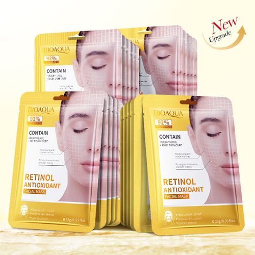 New Arrivals 8Pcs Collagen Face Mask Anti-wrinkle Retinol Hyaluronic Acid Firming Facial Masks Hydrating Anti-aging Repair Brightening Moisturizing Face Mask Facial Skin Care
