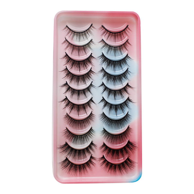 10 Pairs Set False Eyelashes Thick Fluffy Cosplay Lashes Mixed Pack Fake Eyelashes Natural Long Eyelash Extension Makeup Lashes