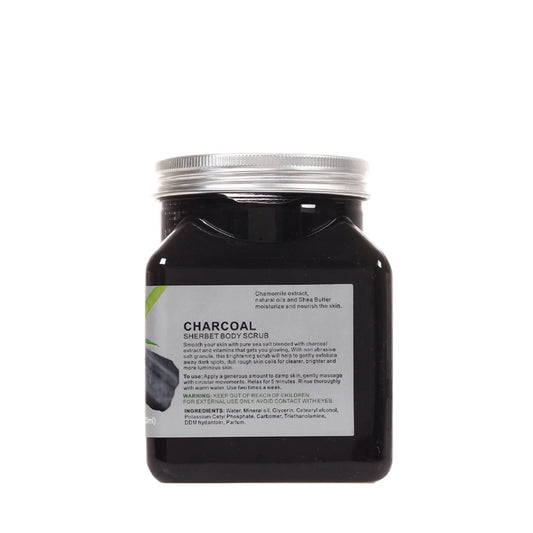 Wokali Charcoal Sherbet Body Scrub, 500ml - Deep Exfoliating Brightening Smoothening Skin