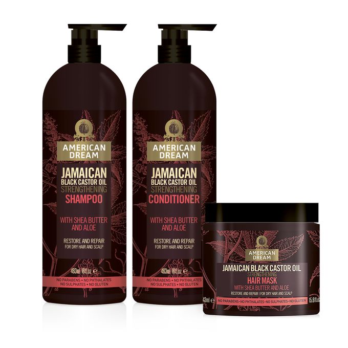 JAMAICAN BLACK CASTOR OIL STRENGTHENING SHAMPOO,CONDITIONER ,HAIR MASK