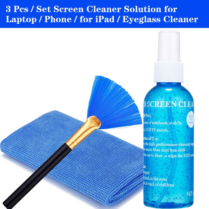3 in 1 TV And Mobile Phone And Laptop Monitor Computer LCD Screen Cleaner Digital Camera Screen Cleaning Mobile Phone Screen Cleaning Kit CD Scanner Keyboard Cleaning Tools Protective Agents