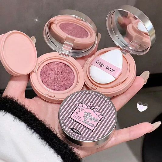 Sweet color transparent and tender air cushion powder blusher cream matte natural brightening beauty repair girl vitality sense monochrome rouge
