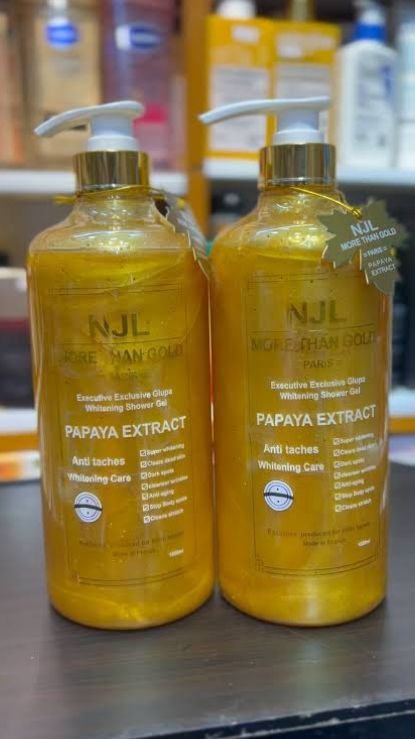 NJL More Than Gold Paris Executive Whitening Brightening Shower Gel with Papaya Extract Cream Gel