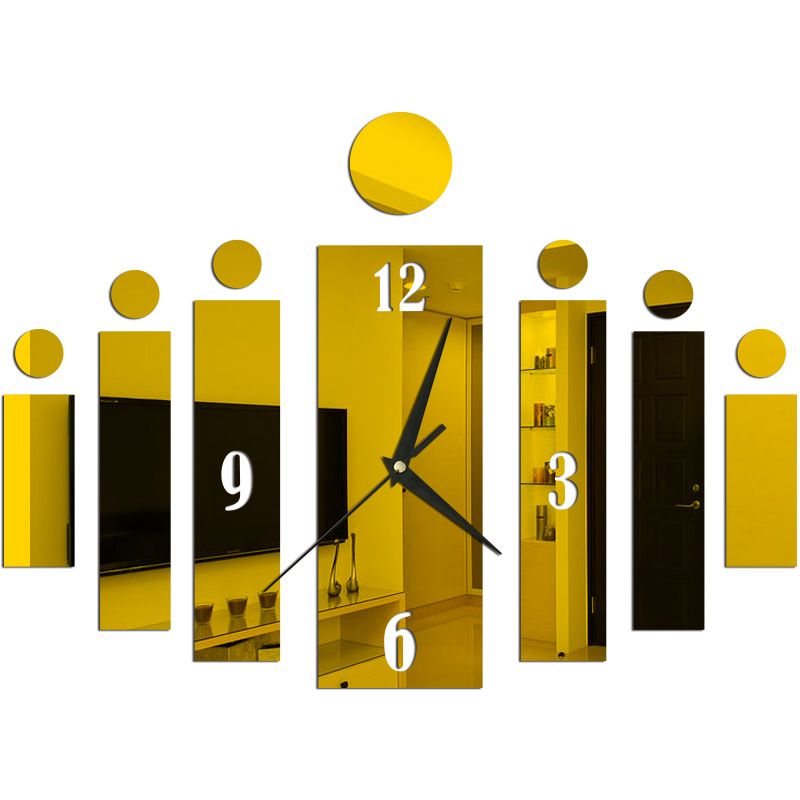 DIY 3D Wall Clock Decor Living Room Hanging Mute Digital Mirror Home Office Fashion Sticker Clocks
