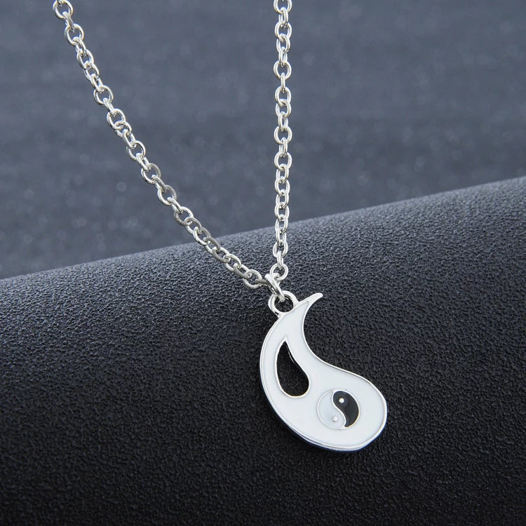 Couple Jewelry Yin Yang Broken Necklaces Best Friend Pendant 2 Charms Best Friends Necklace