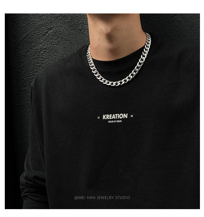 New Arrivals Non-embroidered steel NK chain men's Cuban necklace 304 titanium steel necklace women's hiphop European and American hip hop DIY jewelry accessories Valentine's Day Gifts