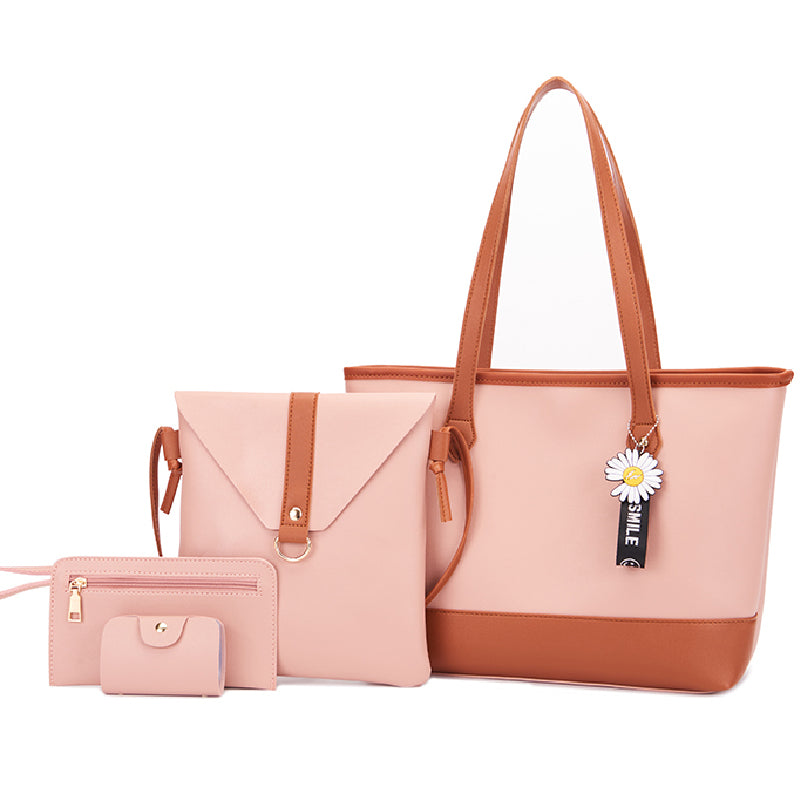 4Pcs/Sets Women Bags Handbag For Lady Tote Bags Retro Elegant Large Capacity Shoulder Bag Big Discount