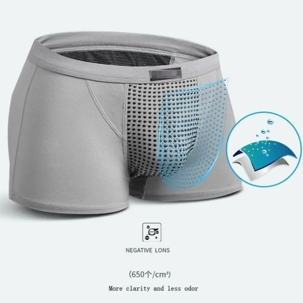 2pcs/pack Men's Boxer Briefs Magnetic Therapy Health Panties 63 Magnet Reinforced Boxer Briefs Underwear Shorts Energy Field Therapy Men'S Long-Lasting Underwear L XL XXL XXXL 4XL 5XL Briefs