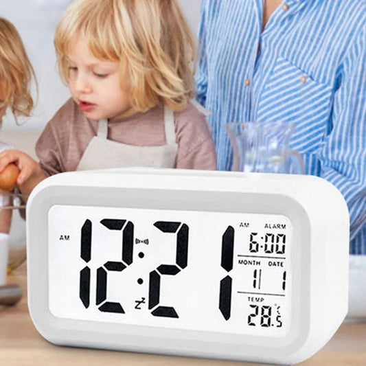 Digital Smart Alarm Clock Table Electronic Watches Desk Decoration and Accessory Calendars for Home Child Bedside Comfort