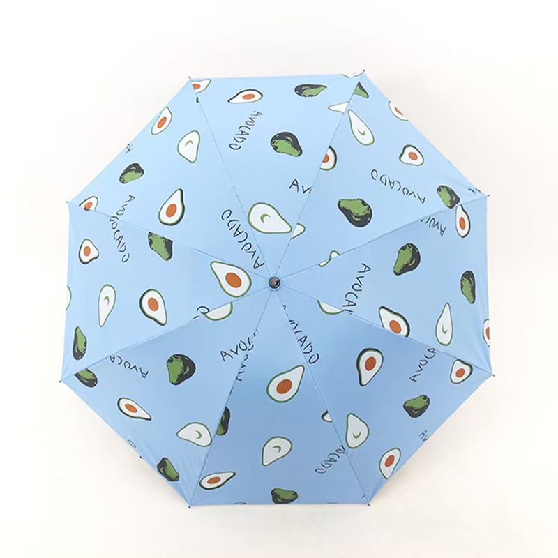 Cute Female Umbrella Fresh Fruit Umbrella Student Folding UV Protection Sun Sunshade Female Sunny and Rainy Dual Use Sun Umbrella Folding Wholesale