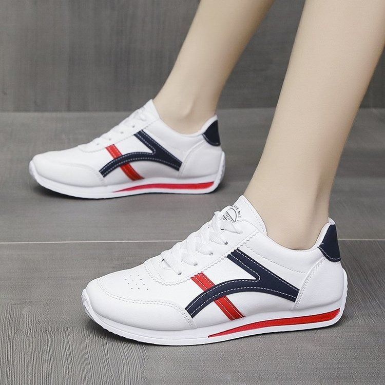 ASSKLO Sneakers Women Large Size New Sports Shoes Women's Small White Shoes Fashion Comfort Sneakers Lightweight Casual Running Shoes trendy shoes tennis shoe ladies shoes leather upper White Red Grey