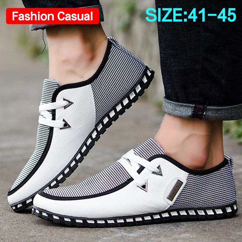 ASSKLO Designer Men's Casual Shoes Fashionable Leather Shoes Lightweight Breathable Sneakers Outdoor Sports Shoes Walking Shoes Canvas Flat Shoes For Parties Dances Wedding Celebration Gifts whtie