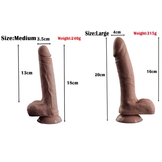 Large/Medium Realistic Dildo Veined Monster Cock with Balls Suction Cup G-spot Jelly Dong Adult Sex Toys for Women Perfect Surprising Gift for Girlfriend Wife