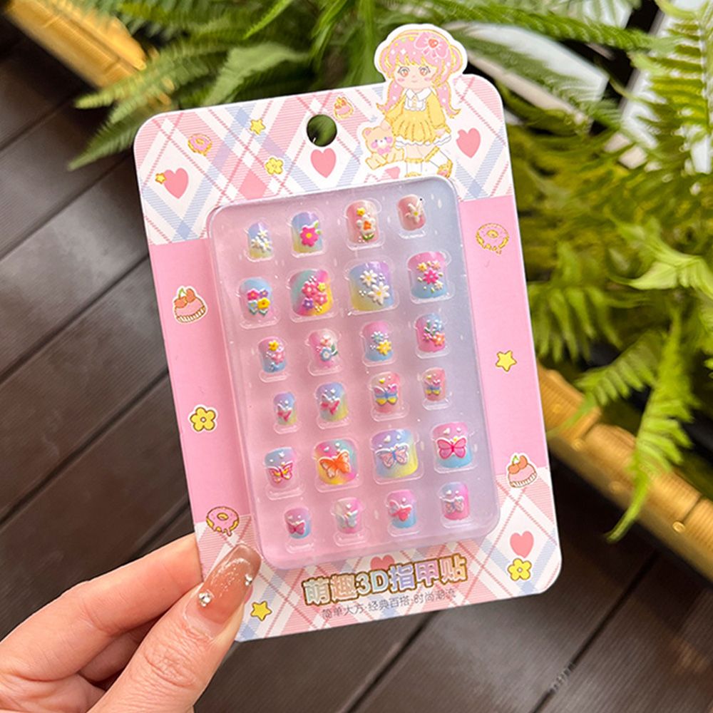New 3D Stereoscopic Nail Stickers for Children, Cute Finger Stickers for Kindergarten Girls, Eco friendly Jelly Glue Nail Stickers