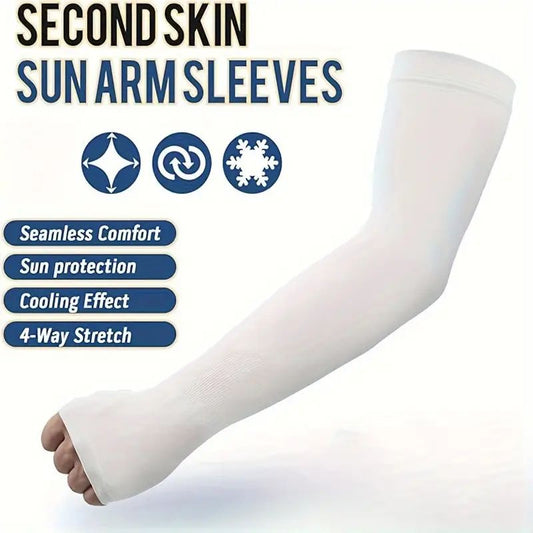 4 Pairs of Premium Cooling Arm Sleeves - Gloves for Sun Protection with Thumb Holes for Men and Women - Perfect for Golf, Basketball, Cycling, Fishing, Driving, and Jogging Outdoor Activities