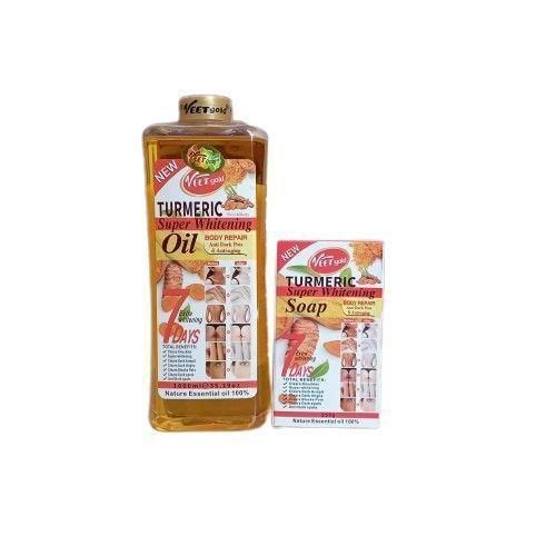 VEET GOLD Turmeric Oil Super Whitening & Brightening Body Oil + Soap