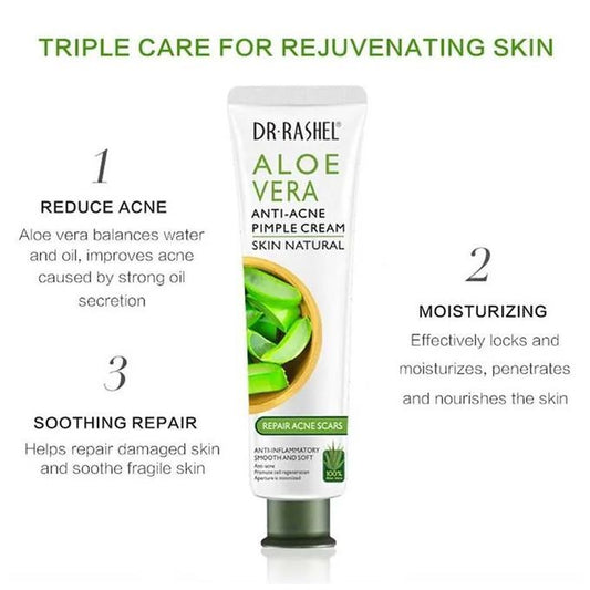 Dr. Rashel Aloe Vera Anti-Acne Pimple Cream - Repair Acne Scars, anti-inflammatory, Minimize Aperture, Promote Cell Regeneration