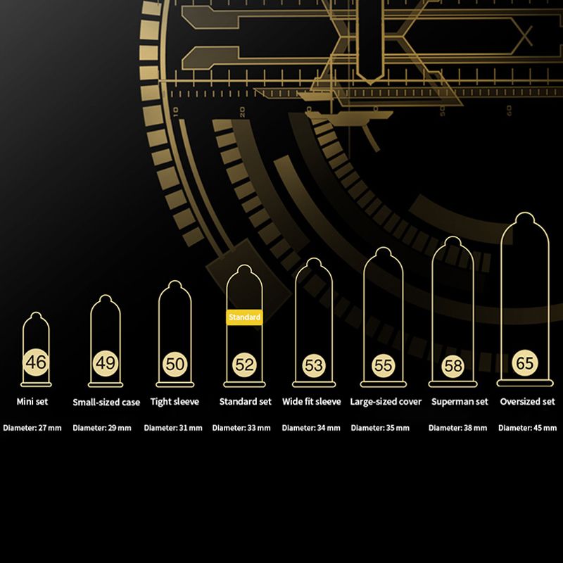 A 58mm extra-large, ultra-thin, extra-large male condom is inserted naked into the penis condom