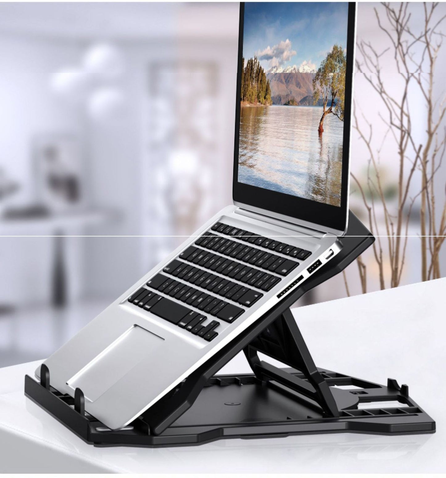 Computer stand laptop base eight level adjustment laptop stand height heat dissipation lifting bracket heat dissipation rotatable pad with turntable