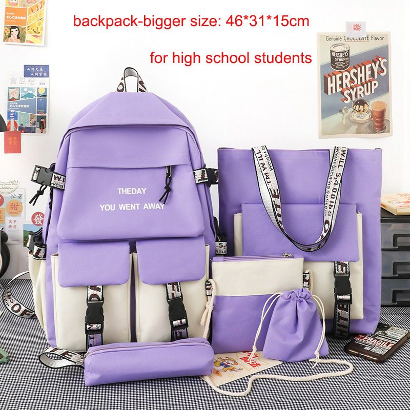 New Arrival 5pcs/SET Hot Backpacks Fast delivery Fashion bookbags women's boy girl school bags sets monkey ladies travel bags CaseTek brand shoulder bags