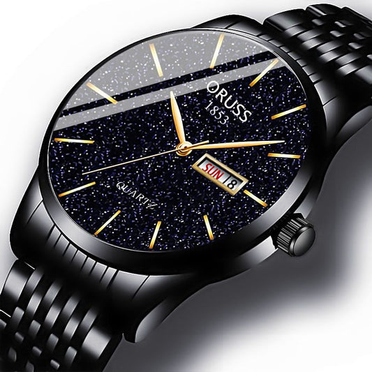 Men's Watch Date Week Fashion Watch Men Original Waterproof Non-mechanical Starlight Dual Calendar Quartz Wristwatch