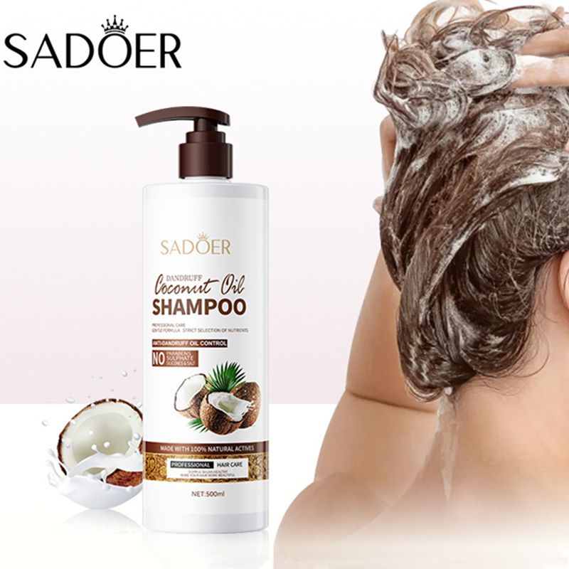 SADOER Coconut Oil Shampoo For Dry And Damaged Hair Nourishing, Moisturizing Soothing, Amino Acids Anti-dandruff Frizz-Smooth Hair Growth Anti-Alop Shampoo Hair Care