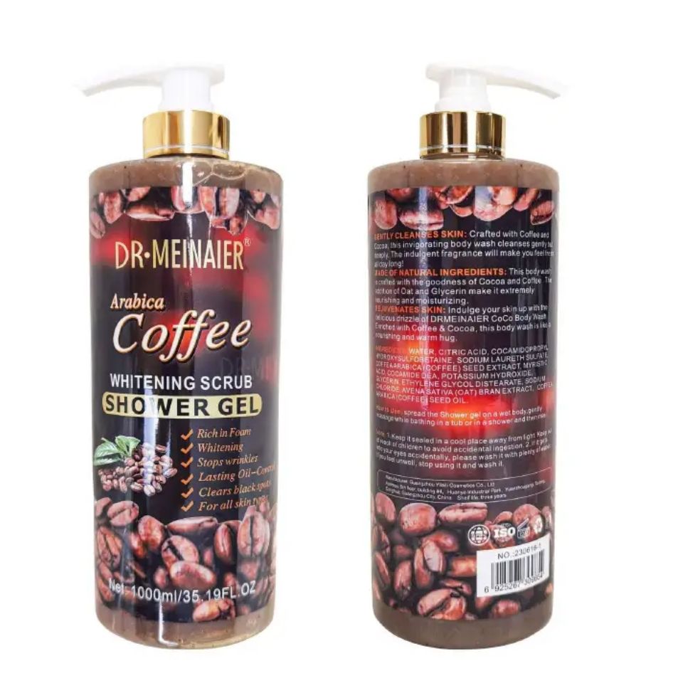 DR MEINAIER Arabica coffee showering gel whitening cleansing scrub 1000 ml