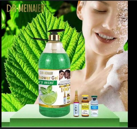 Icy Mint Shower Gel Dr Meinaier Cooling Mint & Vitamin C Body Wash 2000 ml – Refreshing Cleansing Gel to Invigorate, Hydrate & Tone Skin with Antioxidants