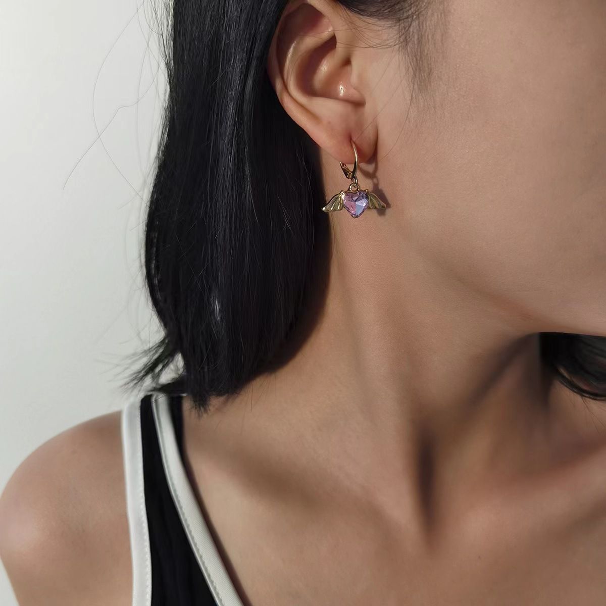 9 pairs of fashion jewelry new alloy inlaid rhinestone earrings set creative butterfly peach cherry pearl earrings Valentine's Day girlfriend gift for women