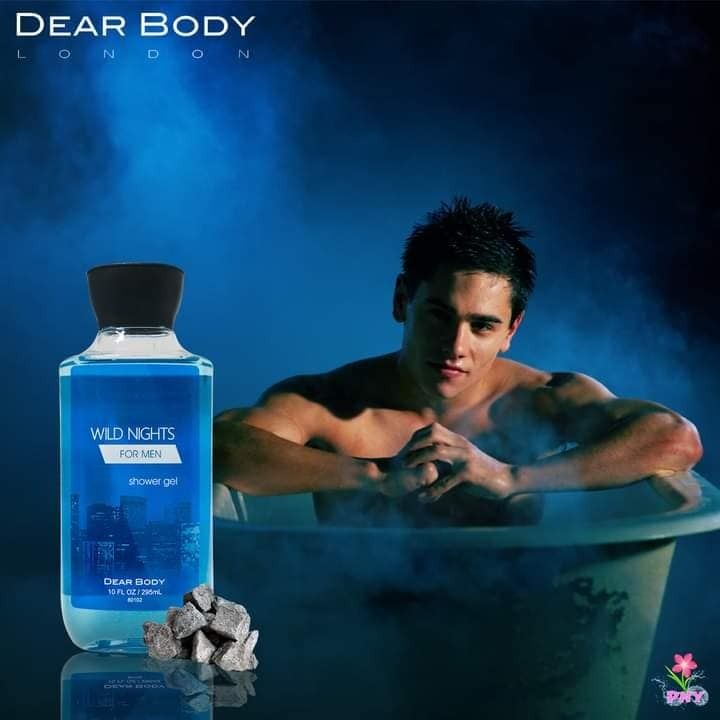 6 Pack Dear Body Wild Nights For Men Pump Lotion, Shower Gel, Body Splash, Body Cream, Body Mist and Small Lotion Keep Fresh Body Washes Skin Keep Body Fresh Body Luxuries Signature Collection