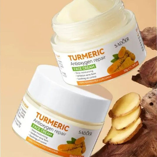 2 in 1, Sadoer Turmeric Cream + Tumeric Serum, the Combination of Sadoer Tumeric Cream and Turmeric Serum Guarantees Like Vitamin C, Deep Hydration, inhibits Acne formation, Lighten Acne Marks, Sooth