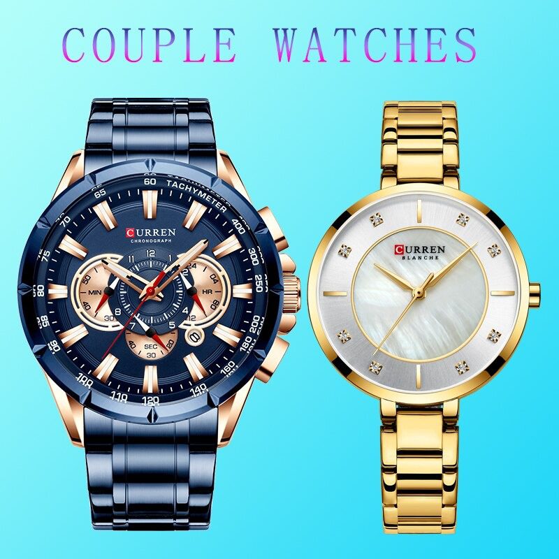 Matching Couple Curren Wrist Watches Gift Set